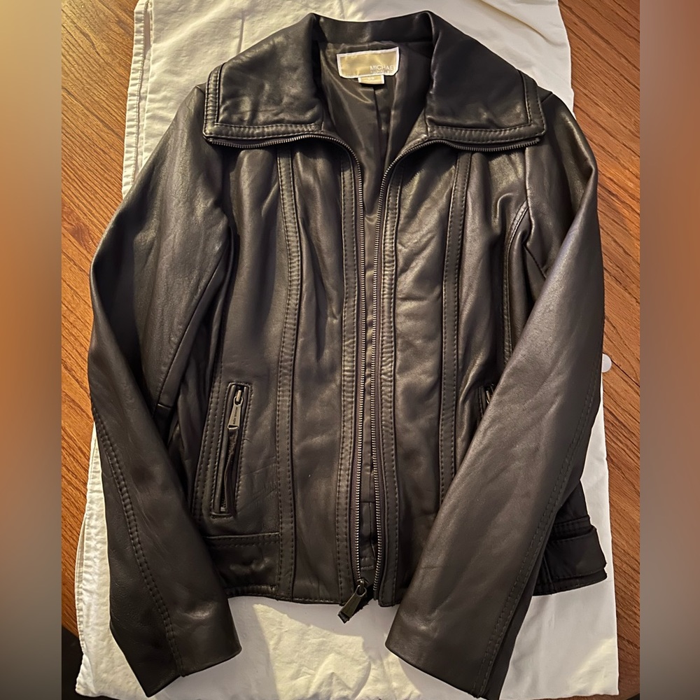 Dark brown Michael Kors leather jacket